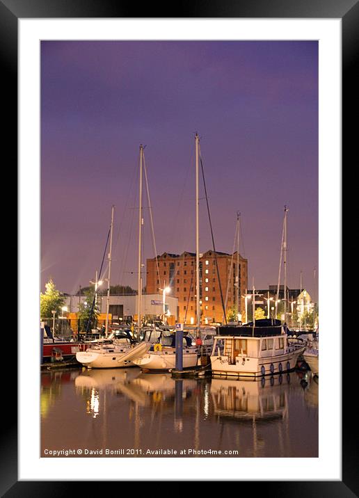 Dawn at Hull Marina Framed Mounted Print by David Borrill