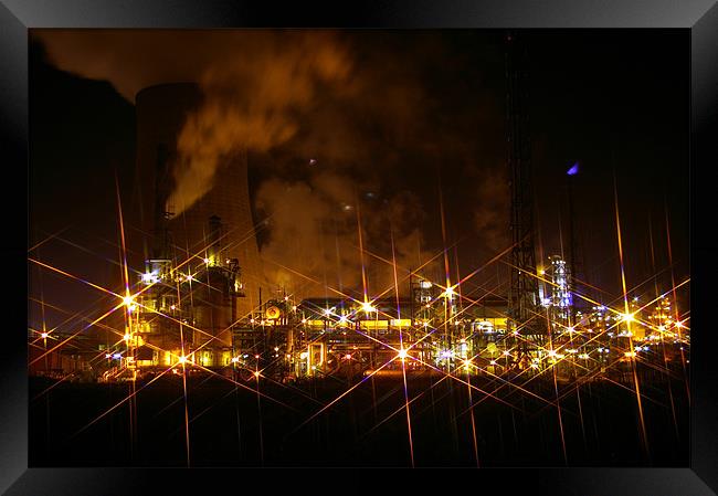 Chemical Works at night Framed Print by David Borrill