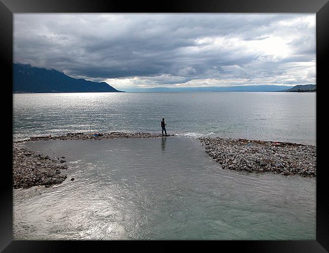 Fisherman  Framed Print by a aujan