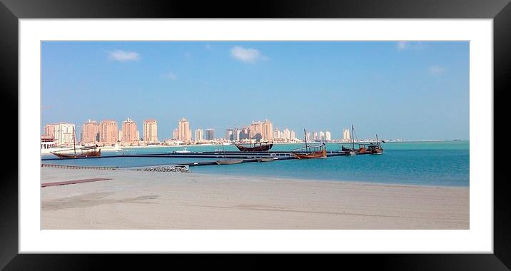 Katara beach in Qatar Framed Mounted Print by a aujan