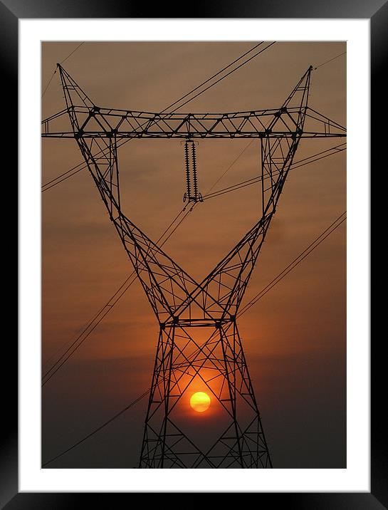 Power Transmission Framed Mounted Print by T R   Bala subramanyam
