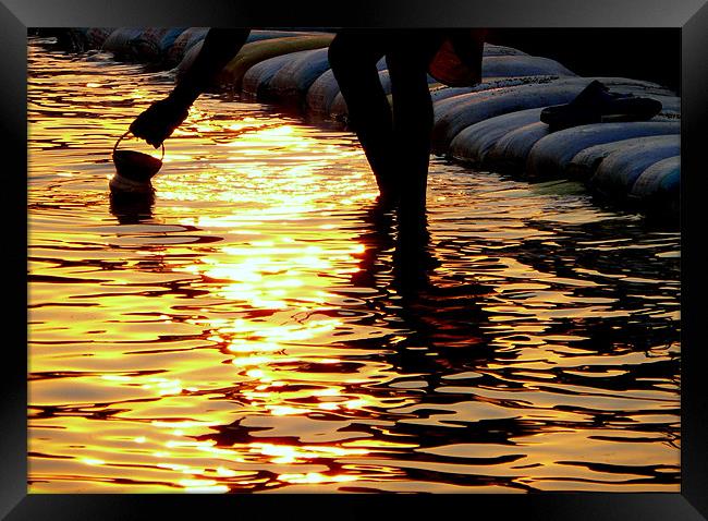 Holy Water - Rajim Kumbh Framed Print by T R   Bala subramanyam