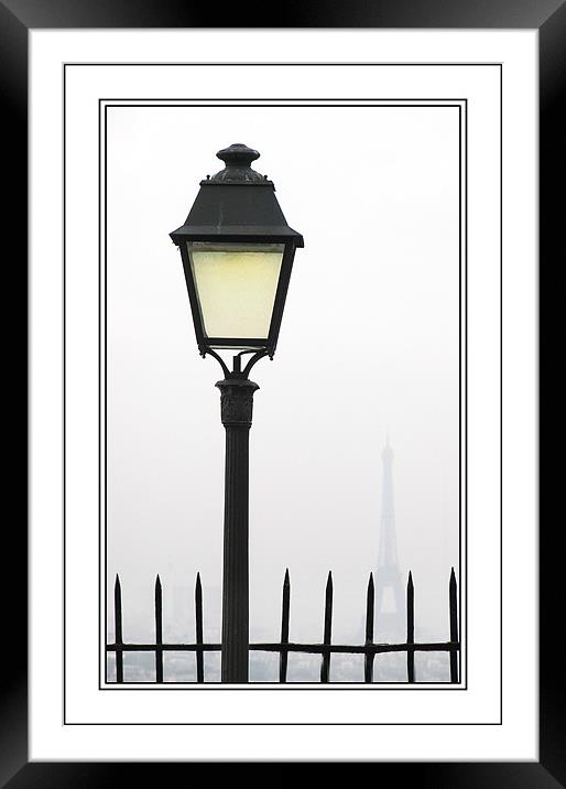 Paris by lamp light Framed Mounted Print by Steve White