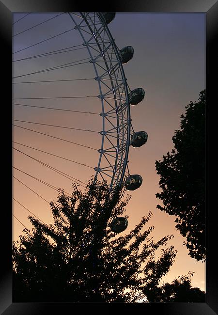 London Eye Silhouette Framed Print by Simon Case