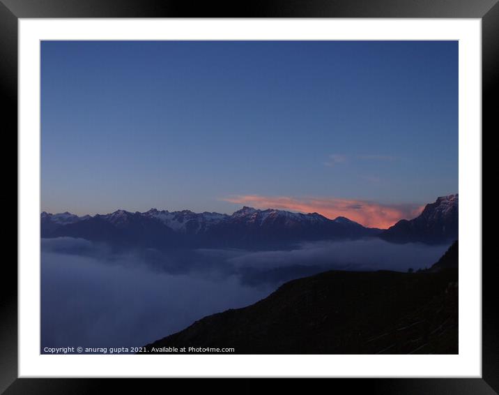 over the clouds Framed Mounted Print by anurag gupta