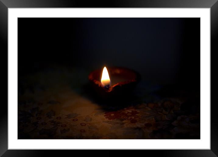 Diya (Oil lamp) Framed Mounted Print by anurag gupta