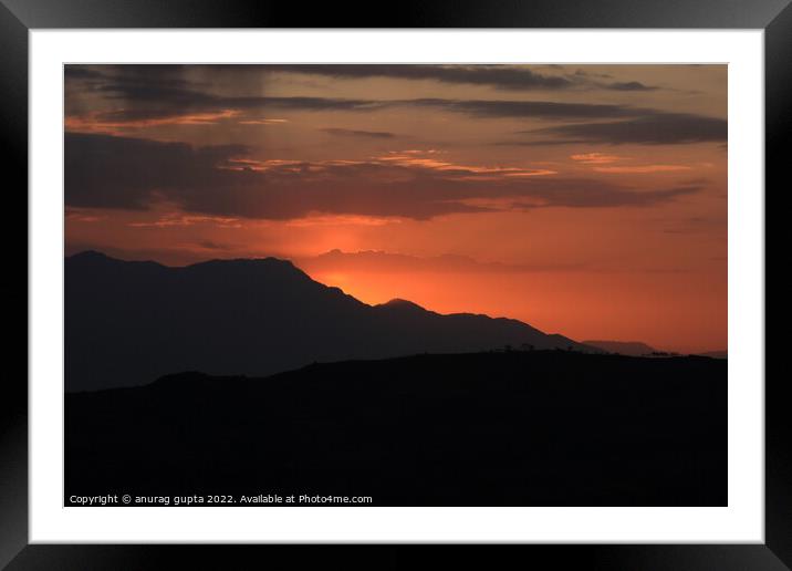 Mountain sunrise Framed Mounted Print by anurag gupta