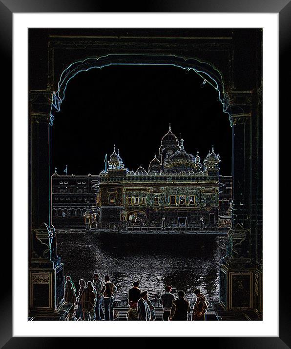 golden temple Framed Mounted Print by anurag gupta