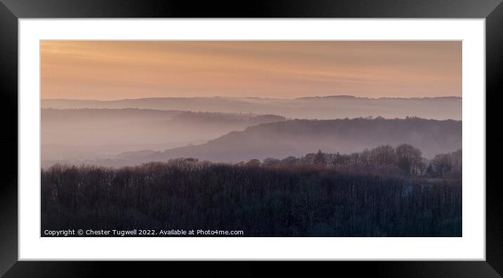View from Black Down, West Sussex Framed Mounted Print by Chester Tugwell