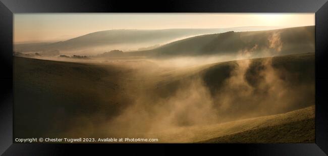 Early Morning Mist, Steyning Bowl Framed Print by Chester Tugwell