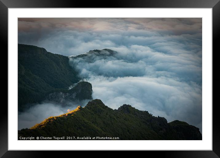 View from Pico Ruivo, Madeira, Portugal Framed Mounted Print by Chester Tugwell