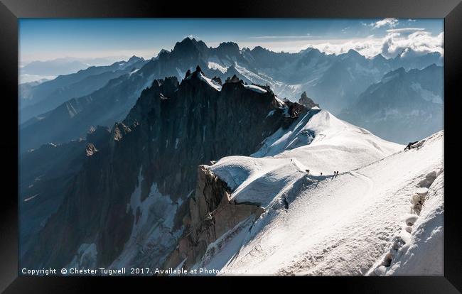 View from Aiguille du Midi - Mont Blanc Framed Print by Chester Tugwell