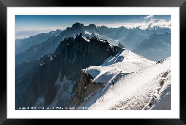 View from Aiguille du Midi - Mont Blanc Framed Mounted Print by Chester Tugwell
