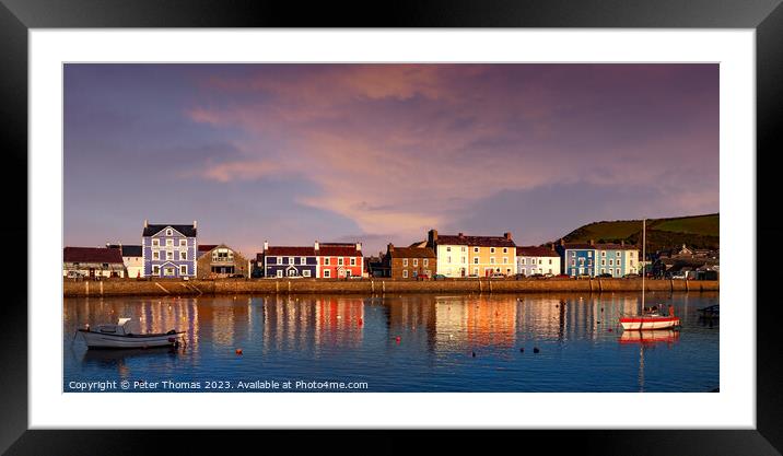 Historical Aberaeron Harbour  Framed Mounted Print by Peter Thomas