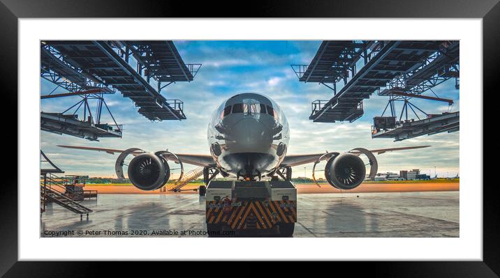 The Dreamliner in Maintenance Framed Mounted Print by Peter Thomas