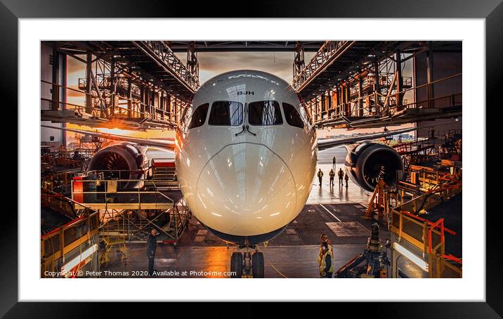 Glowing Dreamliner Maintenance Framed Mounted Print by Peter Thomas