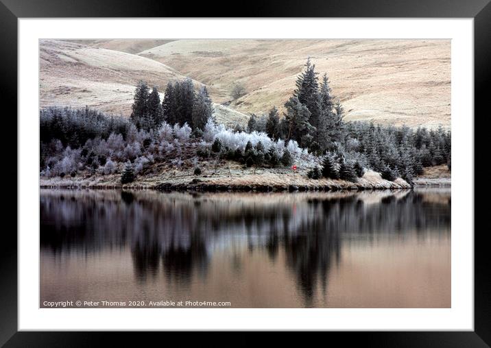 Beacons Reservoir in Winter Framed Mounted Print by Peter Thomas