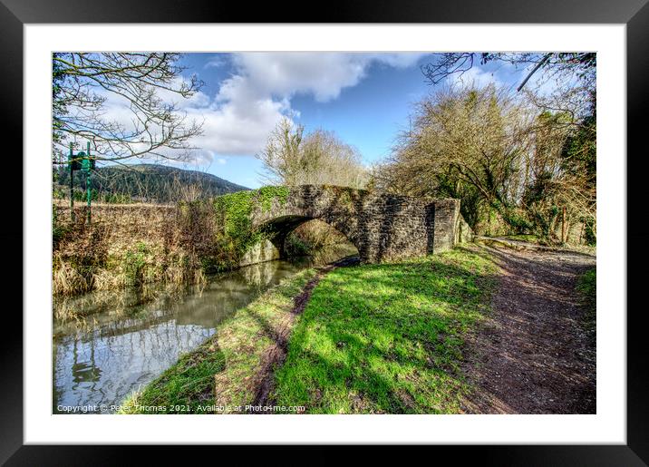 The Neath Canal in winter Framed Mounted Print by Peter Thomas
