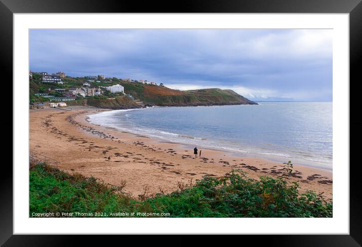 Langland Bay Gower Peninsula Framed Mounted Print by Peter Thomas