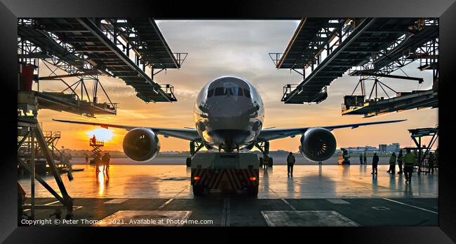 A Marvel of Aviation Engineering the Dreamliner Framed Print by Peter Thomas
