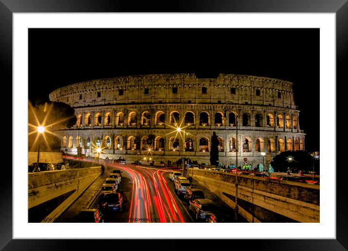 Colosseum at night Framed Mounted Print by Craig Burley