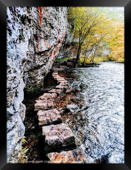 Stepping Stones over Cheedale Framed Print by Samantha Smith