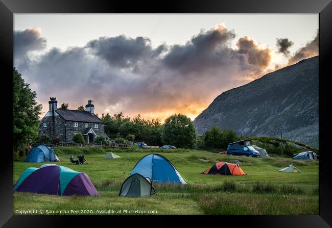 Camping at Snowdonia Framed Print by Samantha Peel