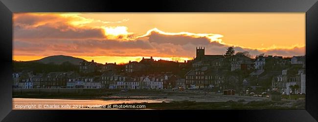 Golden Sunset Over Millport Town Framed Print by Charles Kelly