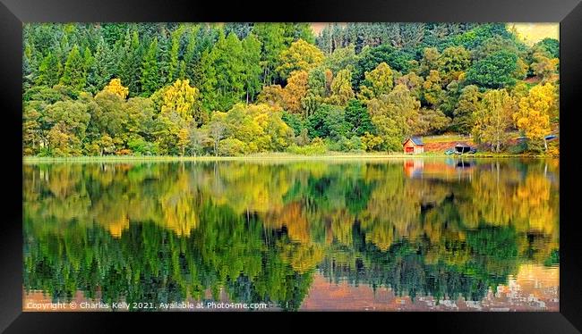 Loch Alvie Reflections Framed Print by Charles Kelly