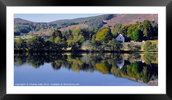 Alvie Church and Loch Alvie Framed Mounted Print by Charles Kelly