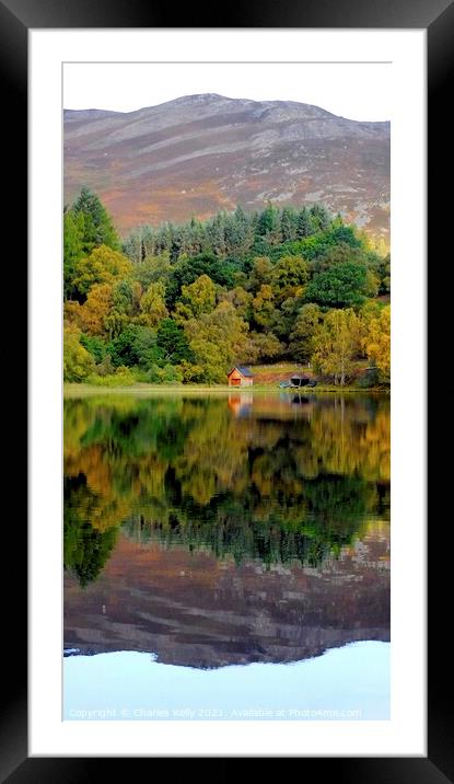 Reflections on Loch Alvie Framed Mounted Print by Charles Kelly