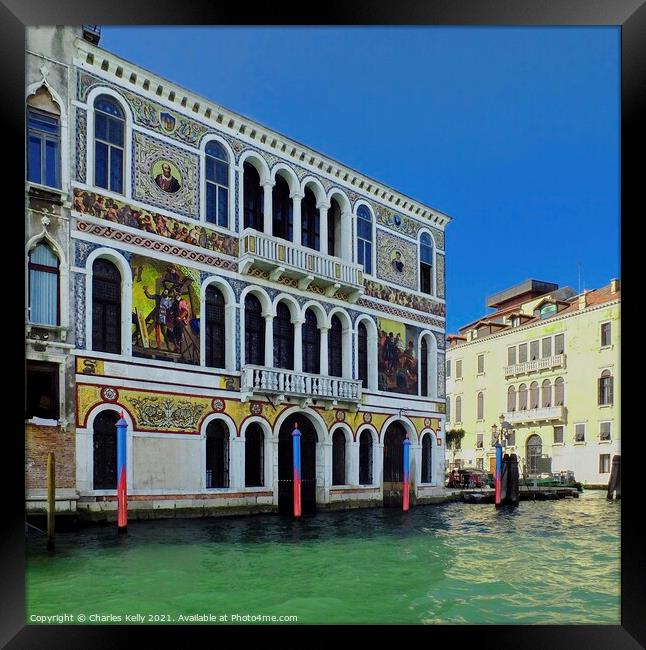 Magnificient Palazzo on the Grand Canal, Venice Framed Print by Charles Kelly