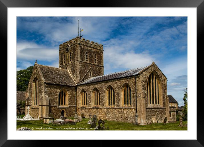 St. Mary's Church Buckland Village Framed Mounted Print by David Buckland