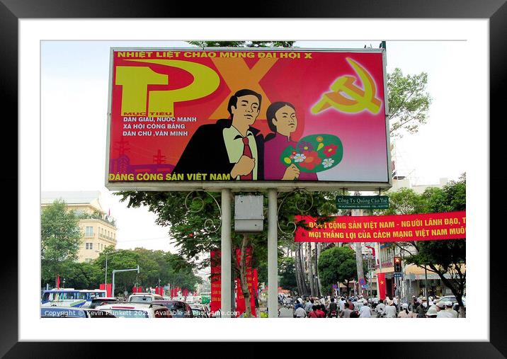 Ho Chi Minh City Street sign, Vietnam. Framed Mounted Print by Kevin Plunkett