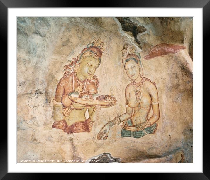 Ancient Cave Painting in Sigiriya. Sri Lanka  Framed Mounted Print by Kevin Plunkett