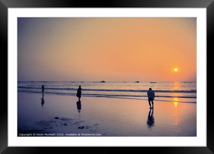 Sunset at Colva Beach, Goa India Framed Mounted Print by Kevin Plunkett