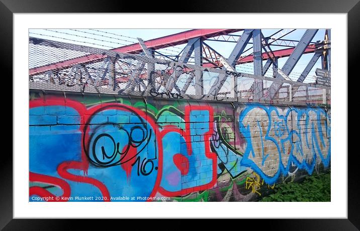 Grand Union Canal Graffiti Framed Mounted Print by Kevin Plunkett