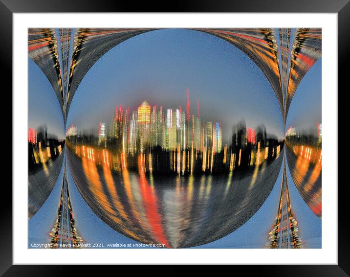 London City Lights Framed Mounted Print by Kevin Plunkett