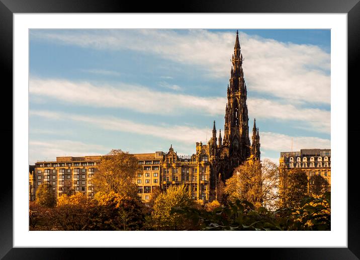 Scott Monument in autumn colours Framed Mounted Print by Danilo Cattani