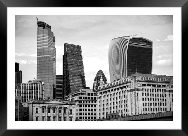 London Buildings Contrast Framed Mounted Print by Danilo Cattani