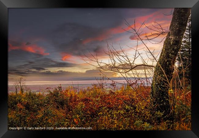 Sunset Over the Severn Framed Print by Gary Sanford
