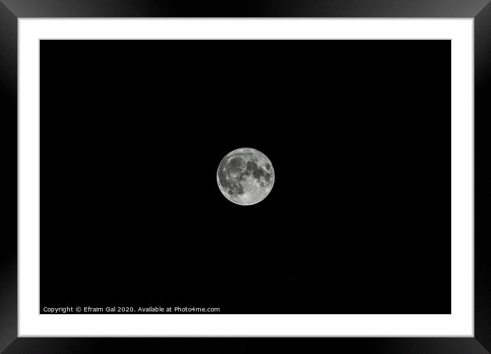 Moon Framed Mounted Print by Efraim Gal