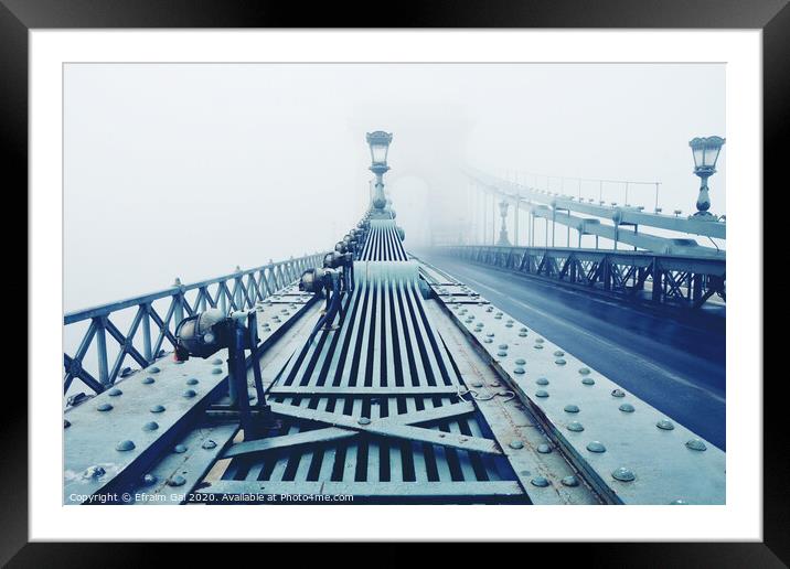 Chain Bridge Budapest Framed Mounted Print by Efraim Gal