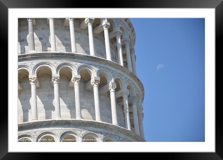 Leaning tower of Pisa and a half Moon Framed Mounted Print by Efraim Gal