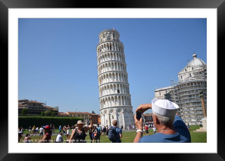 Leaning Tower of Pisa Framed Mounted Print by Efraim Gal