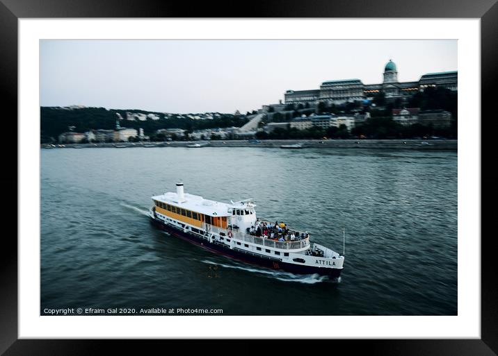 Danube cruiser at Budapest Framed Mounted Print by Efraim Gal