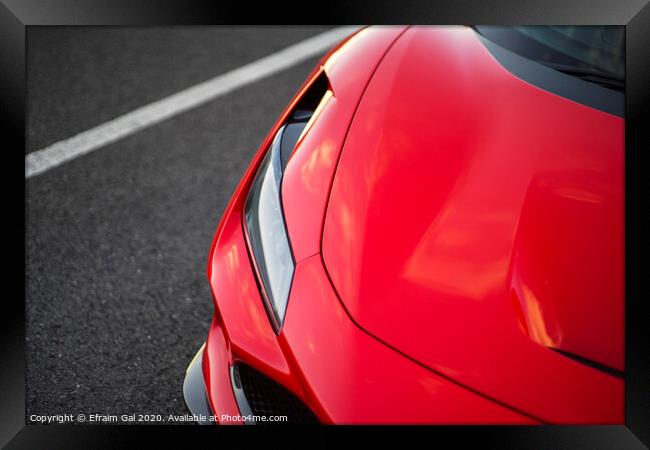 Detail Red Ferrari Framed Print by Efraim Gal