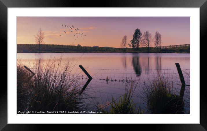 Secret Lake at Sunset Framed Mounted Print by Heather Sheldrick
