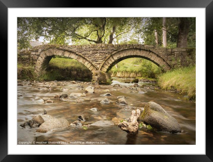 Wycoller Packhorse Bridge, Lancashire, Framed Mounted Print by Heather Sheldrick