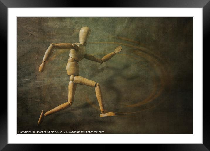The Running Mannequin Framed Mounted Print by Heather Sheldrick